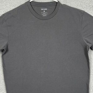 True Classic Mens Small Shirt Short Sleeve Basic Tee Gray Crewneck Casual EUC